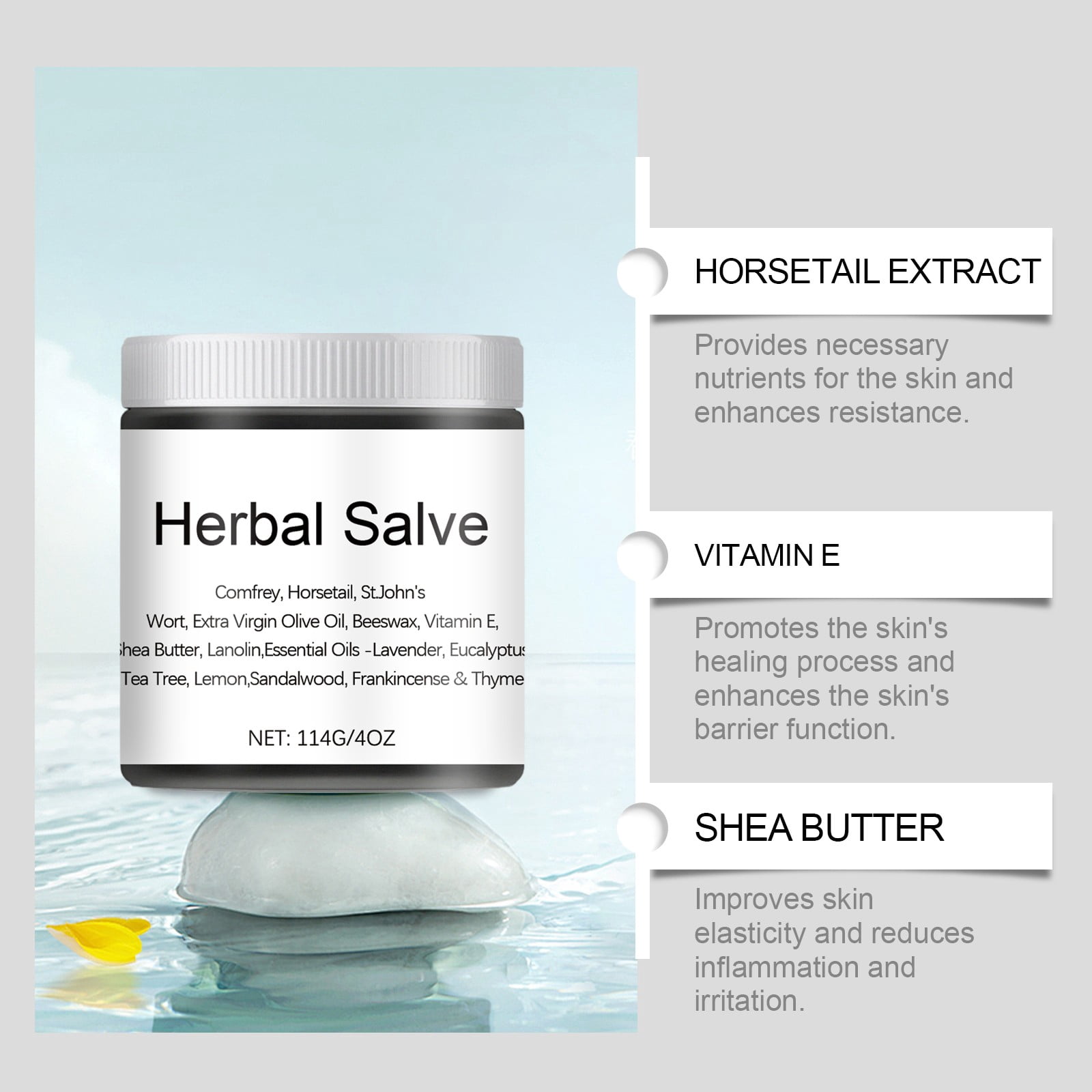 Herbal Salve - Comfrey Organic Herbal Salve 4oz, Comfrey Organic Herbal Salve Cream Ointment