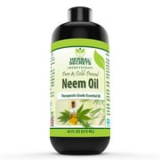 Herbal Secrets 100% Pure Cold Pressed Neem Azadirachta indica Essential Oil 16 Fl. oz | Best use with Oil Diffusers, Potpourri, and Wicking Fragrance Diffusers | Pure & Cold Pressed | Made in USA