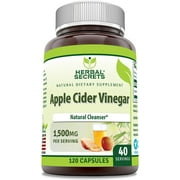 Herbal Secrets Apple Cider Vinegar 1500 Mg Per Serving 120 Capsules Supplement | Non-GMO | Gluten Free | Made in USA