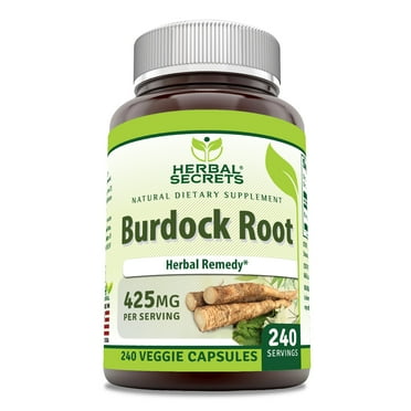 Herbal Secrets Burdock Root 425 Mg Per Serving 240 Veggie Capsules Supplement | Non-GMO | Gluten Free | Made in USA