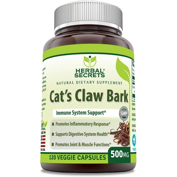 Herbal Secrets Cat's Claw Bark 500 Mg 120 Veggie Capsules
