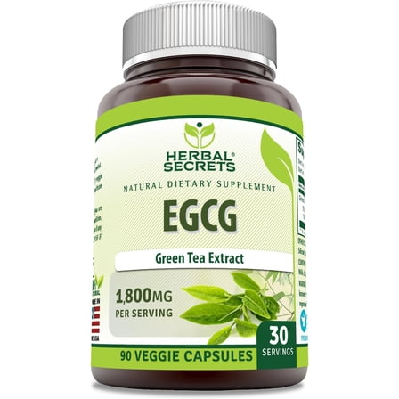 Herbal Secrets EGCG Green Tea Extract 1800 Mg Per Serving 90 Veggie Capsules Supplement | Non-GMO | Gluten Free | Made in USA | Ideal for Vegetarians