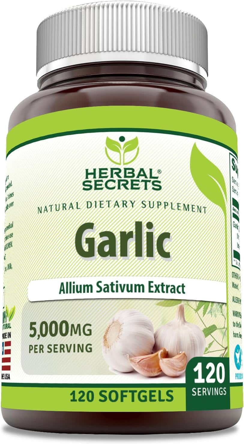 Herbal Secrets Garlic 5000 Mg Per Serving 120 Softgels Supplement