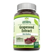 Herbal Secrets Grapeseed Extract 100 Mg Per Serving 120 Capsules Supplement