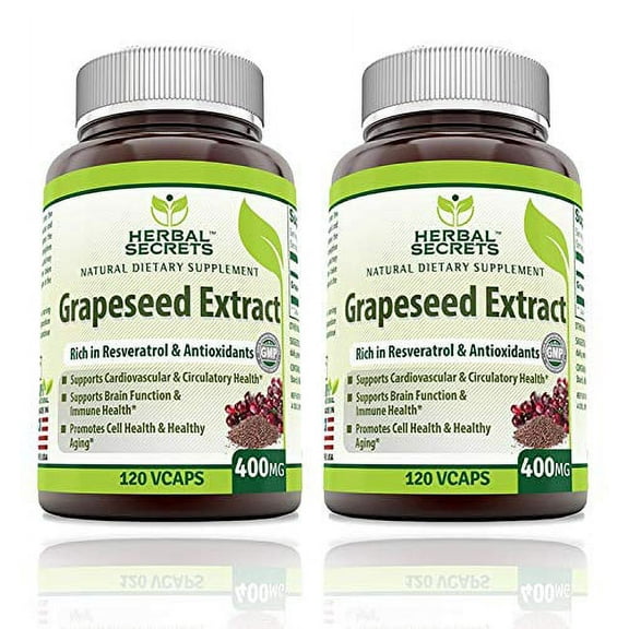 Herbal Secrets Grapeseed Extract 400mg 120 Capsules (Pack of 2)