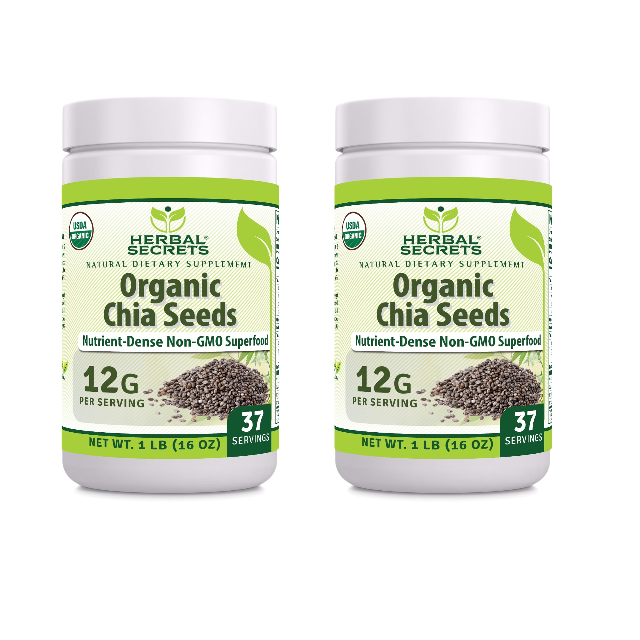Herbal Secrets Natural Chia Seeds 1 Lb Powder | 12 Grams Per Serving ...