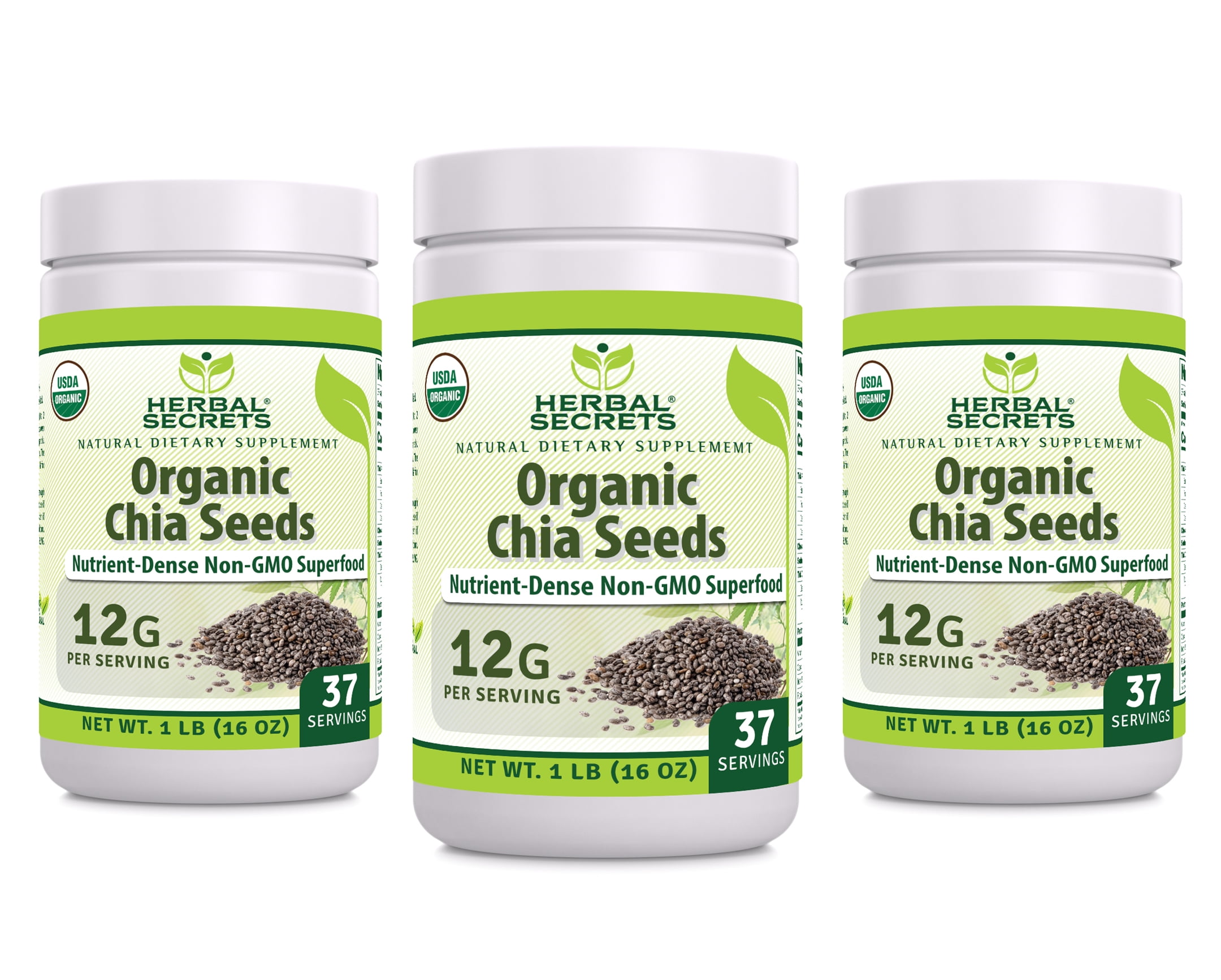 Herbal Secrets Natural Chia Seeds 1 Lb Powder | 12 Grams Per Serving ...