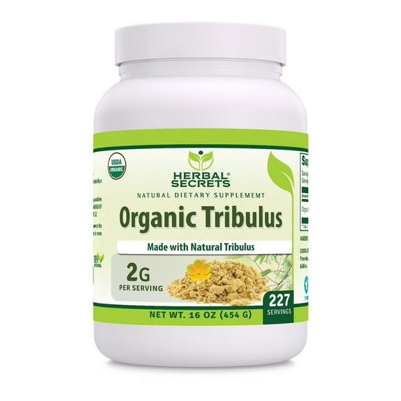 Herbal Secrets Natural Raw Tribulus Powder 16oz Supplement | 227 Serving Per Bottle | Non-GMO | Gluten Free | Suitable for Vegetarians