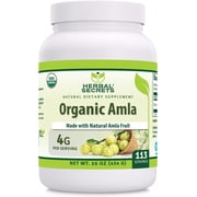 Herbal Secrets USDA Certified Organic Amla Powder Supplement | 16 Oz | Raw Vegan | Non-GMO | Gluten-Free | Suitable for Vegetarians