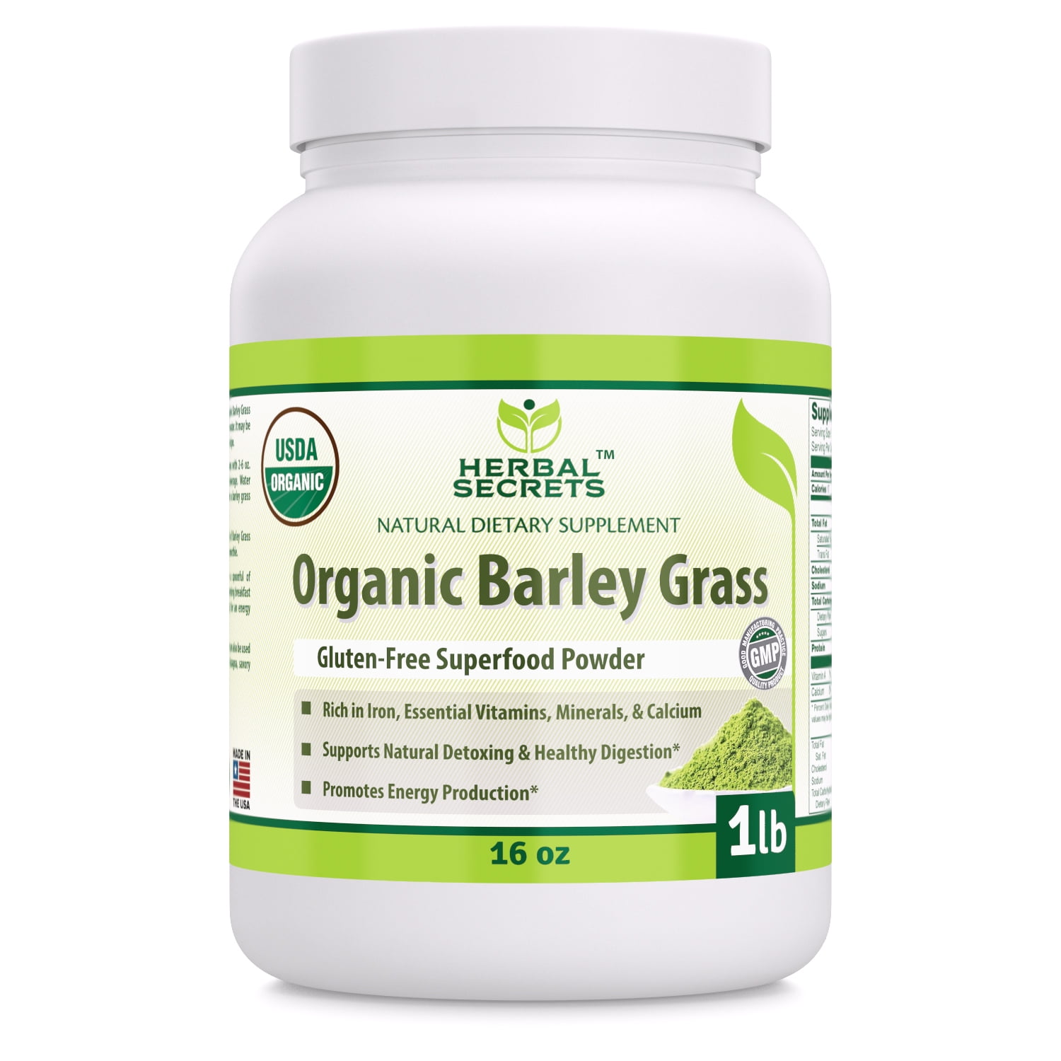 Herbal Secrets Organic Barley Grass Gluten Free, USDA Certified Organic