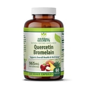 Herbal Secrets Quercetin Bromelain 965mg Per Serving 120 Veggie Capsules Supplement | 800mg Quercetin & 165mg Bromelain | Non-GMO | Gluten Free