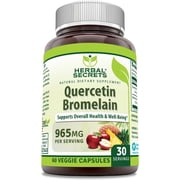 Herbal Secrets Quercetin 800mg with Bromelain 165mg 60 Veggie Capsules Supplement | Non-GMO | Gluten Free