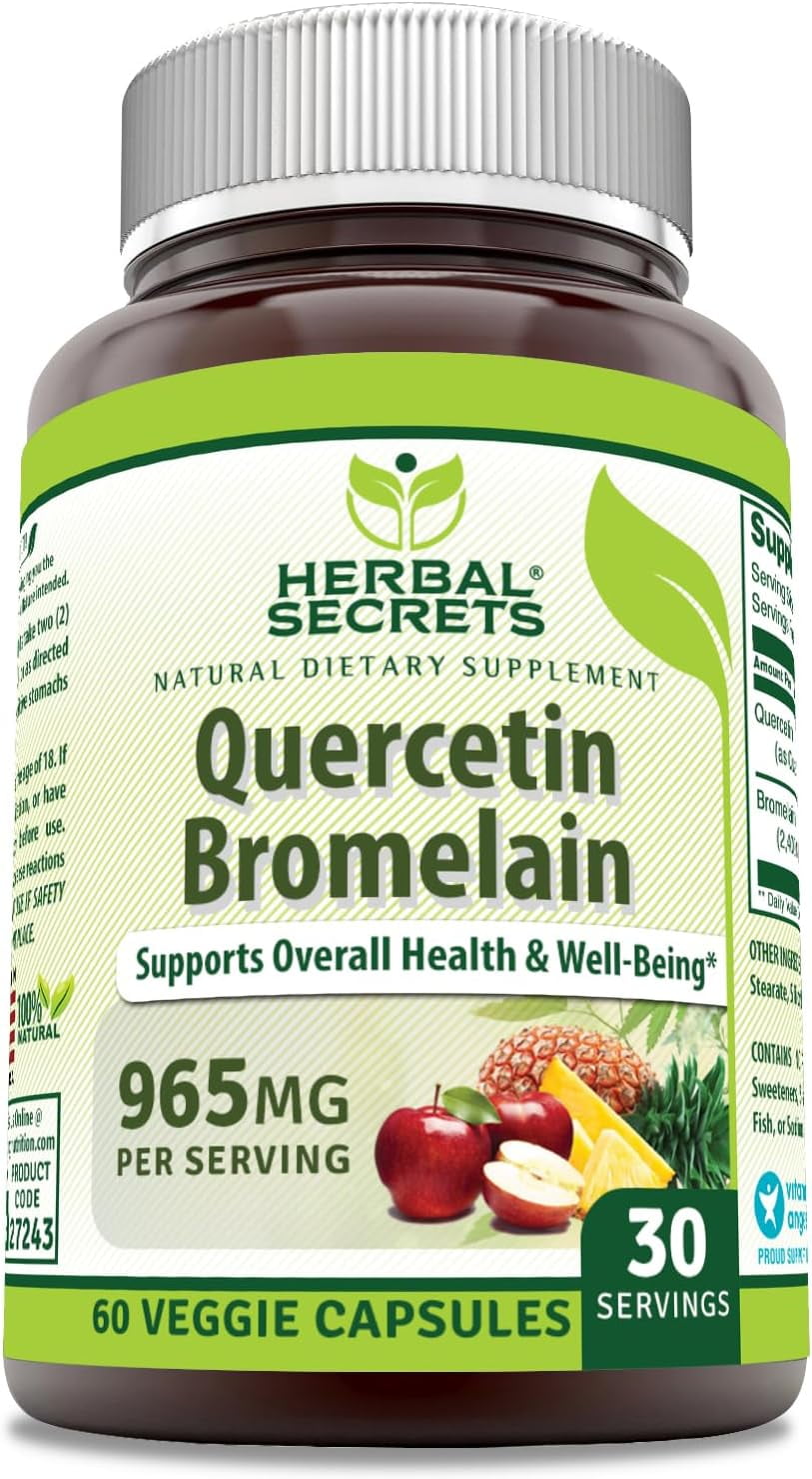 Herbal Secrets Quercetin 800mg with Bromelain 165mg 60 Veggie Capsules