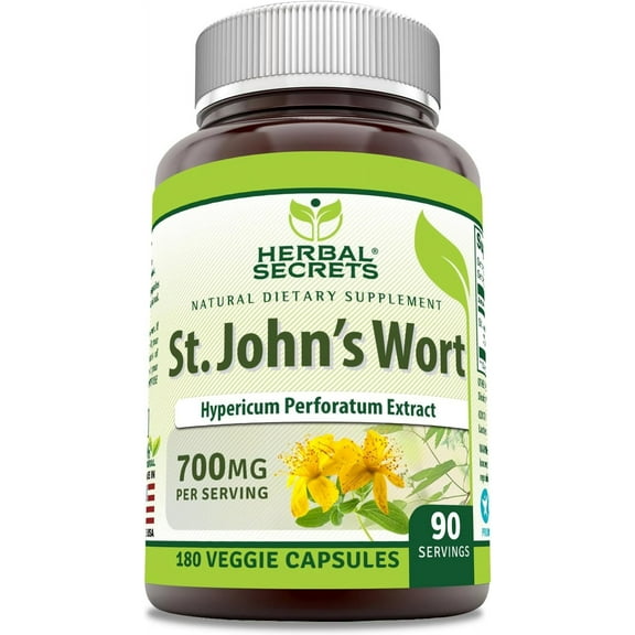 Herbal Secrets St. John's Wort, 180 Veggie Capsules (350 mg per Capsule)