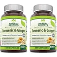 thumbnail image 1 of Herbal Secrets Turmeric & Ginger 500 Mg Per Serving 180 Veggie Capsules Supplement | 225mg of Turmeric & 275mg of Ginger | Non-GMO | Gluten Free | Pack of 2, 1 of 6