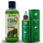 Herbal Shampoo 9-Plant 16.9 fl oz with Cacahuananche, Sangre de Grado, Bergamot, Aloe, Rosemary & More Paraben-Free + 4 oz Batana Oil Strengthening & Nourishing Hair Combo Natural Hair Care BE