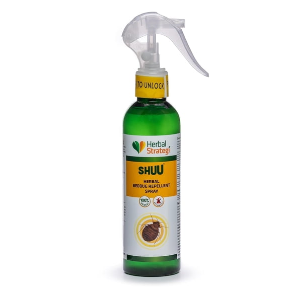 Herbal Strategi Bed Bug Repellent Spray - Natural, Vegan & Eco-Friendly | 100% Herbal and Chemical Free | Baby and Pet Safe | Ayush Certified | 200ml
