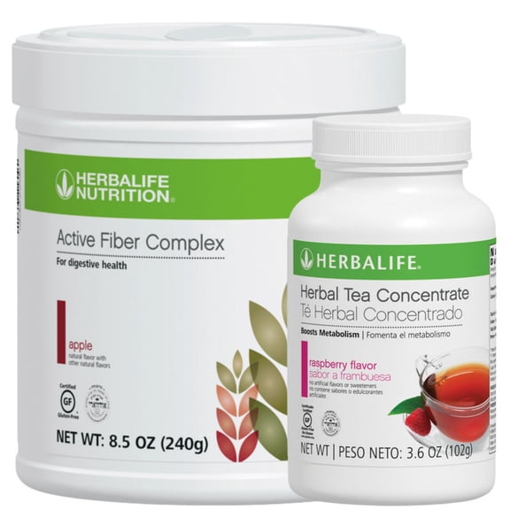 Herbal Tea Raspberry Flavor 3.6 oz H E R B A L I F E. and Active Apple flavor 240g with Spoon