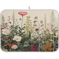 thumbnail image 1 of Herbal Wildflower Dish Drying Mat for Kitchen Counter, Ultra Absorbent Reversible Microfiber Dishes Drying Rack Pad Heat-resistant Mats 18x24in, 1 of 7