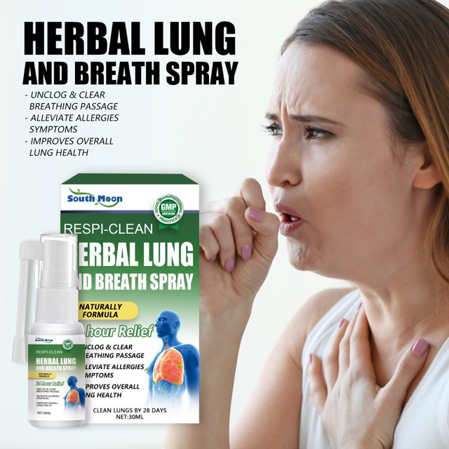 Herbal body care spray to relieve breathing difficulties, cough, sore