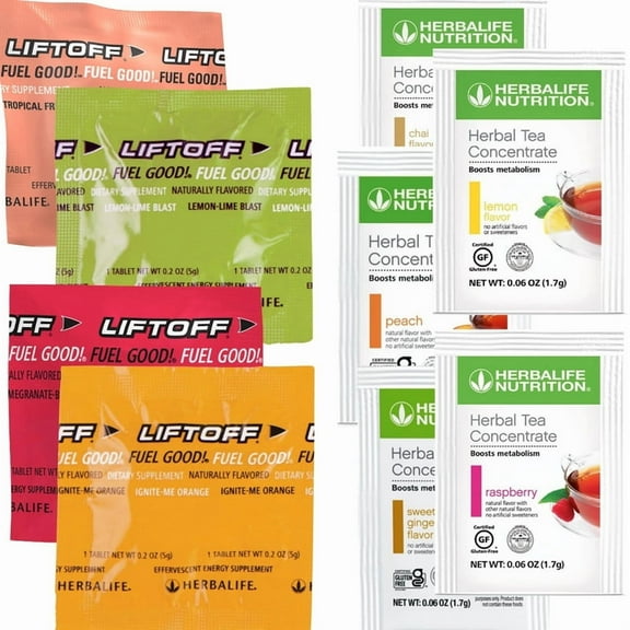 Herbal life. Duo Herbal Tea Concentrate & Liftoff Tablets Pack:25 Individually Wrapped Tea Packets with 24 Individually Wrapped Liftoff Tablets All Flavors.