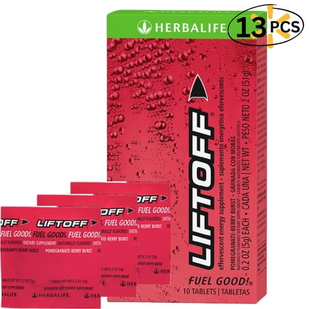 Herbalife LIFTOFF Tablets - Pomegranate Berry Burst, On-the-Go, Individually Wrapped 13 Tablets
