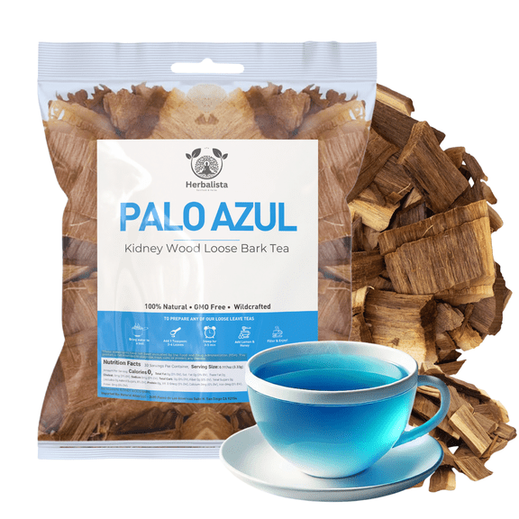 Herbalista - Premium Palo Azul Tea 16 oz (1 Lb / 456g) | Kidney Wood Blue Stick Herbal Tea | Natural Kidney Support & Teatox | 240+ Cups | Loose Bark Resealable Bag Wildcrafted
