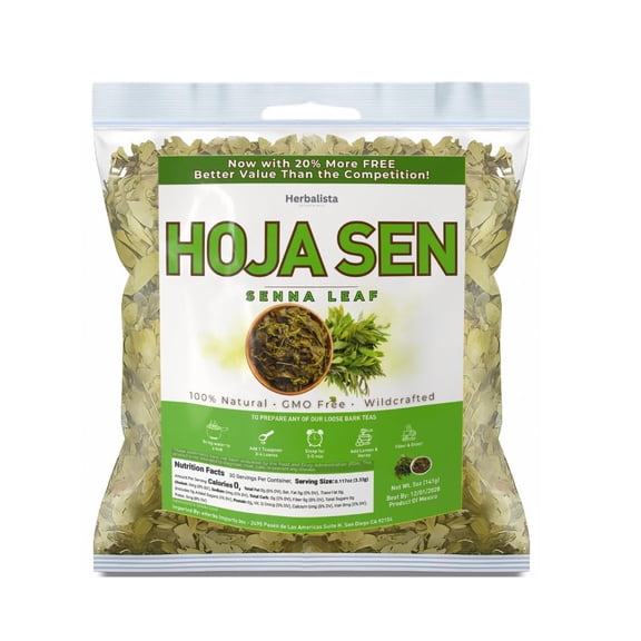 Herbalista - Viral 5oz (141g) Hoja Sen (Senna Leaf) Herbal Tea - Premium Hoja Entera Senna de Calidad | 100% All-Natural Loose Leaf| Non-GMO Mexican Herbal Tea Wildcrafted.