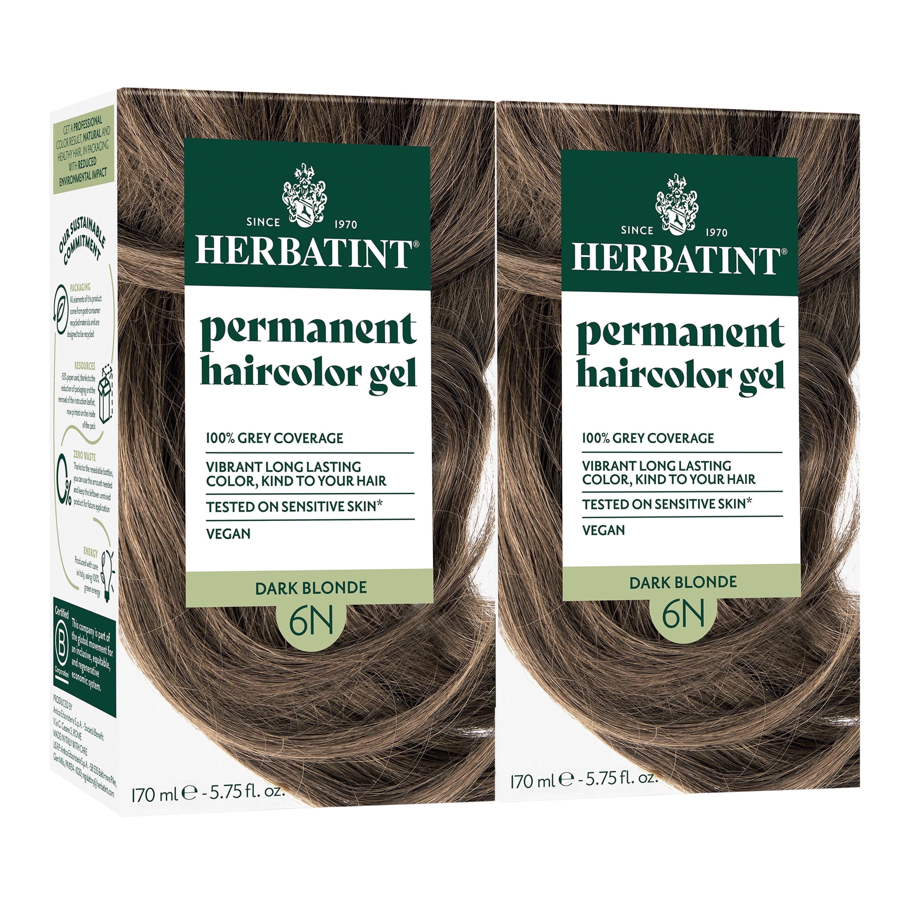 Herbatint 1N Black - Permanent Hair Dye For Women, 100% Grey