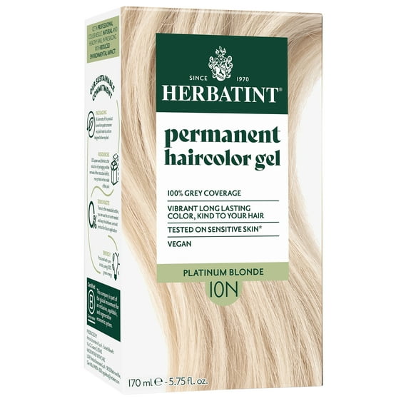 Herbatint Permanent Haircolor Gel 10N Platinum Blonde 4 56 fl oz 135 ml