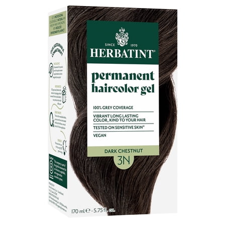 Herbatint 3N Dark Chestnut - Permanent Hair Dye For Women, 100% Grey Coverage - Ammonia-Free, Alcohol-Free & Vegan - 5.75 fl oz