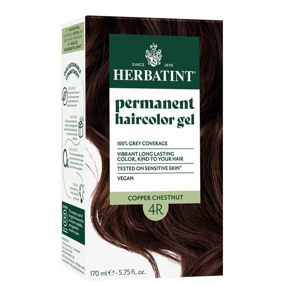 Herbatint Permanent Hair Dye For Women, 4R Copper Chestnut, Alcohol Free, Vegan, 100% Grey Coverage - 5.75 fl oz