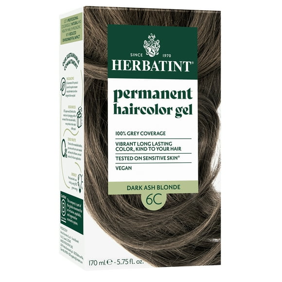 Herbatint Permanent Haircolor Gel 6C Dark Ash Blonde 4 56 fl oz 135 ml