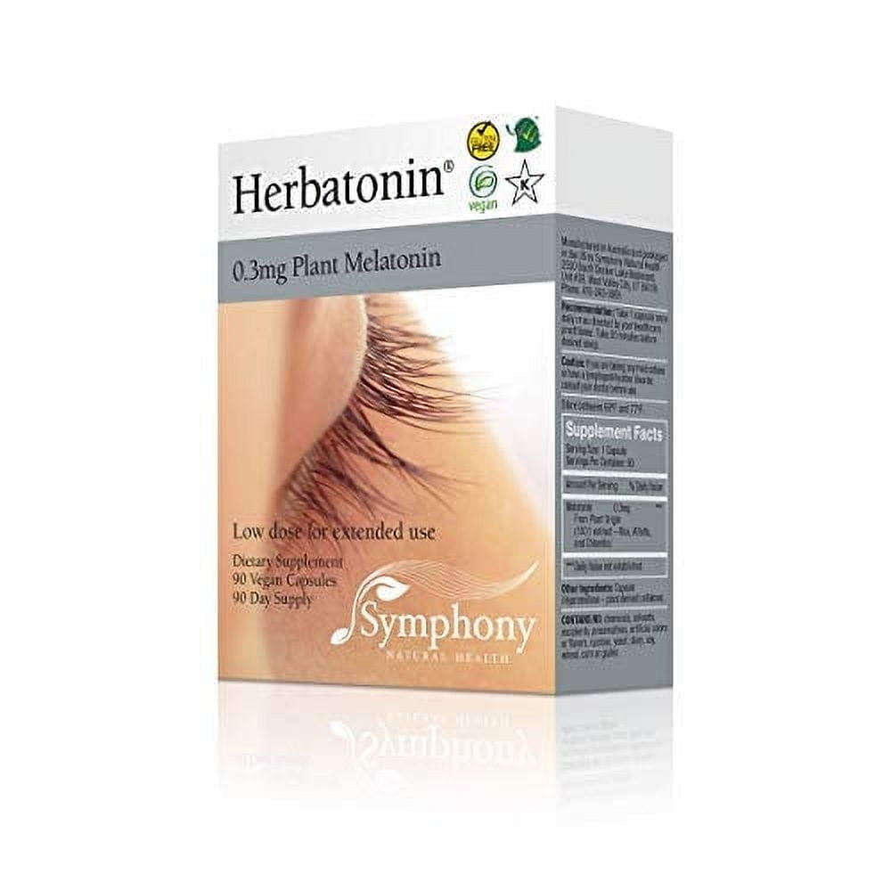 Herbatonin 0.3mg - The First Phyto-Melatonin (Natural Plant Melatonin) - 90 Vegan Capsules (90 Day Supply) Low Dose, Natural Sleep Aid and Circadian Rhythm Support?