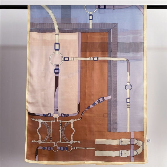 Herbert 100% Mulberry Silk Scarf | 180x65cm Hand-Printed Shawl | Ultra-Light 45g Wrap,180x65cm,Brown Gray