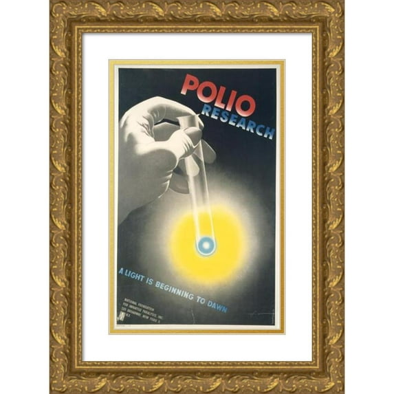 Herbert Bayer 17x24 Gold Ornate Framed and Double Matted Museum Art Print Titled - Polio Research a Light is Beginning to Dawn (1949)
