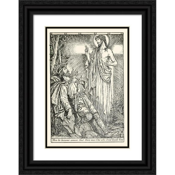 Herbert Cole 18x24 Black Ornate Framed Double Matted Museum Art Print Titled: A Child's Book of Warriors Pl 03 (1907)