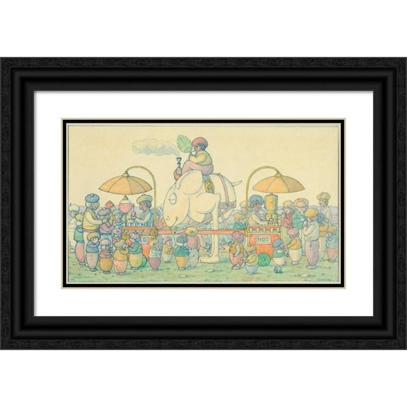 Herbert Crowley 14x10 Black Ornate Wood Framed Double Matted Museum Art Print Titled: Hot or Cold (1911-24)