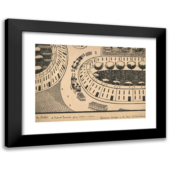 Herbert Crowley 24x18 Black Modern Framed Museum Art Print Titled - The Martyrs - a Futurist's Funeral Going Round a Corner (1910-24)