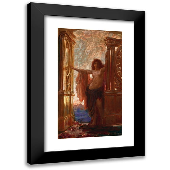Herbert James Draper 10x14 Black Modern Framed Museum Art Print Titled - The Gates of Dawn