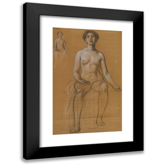 Herbert James Draper 11x14 Black Modern Framed Museum Art Print Titled - Studies For The Singing Priestess in Song