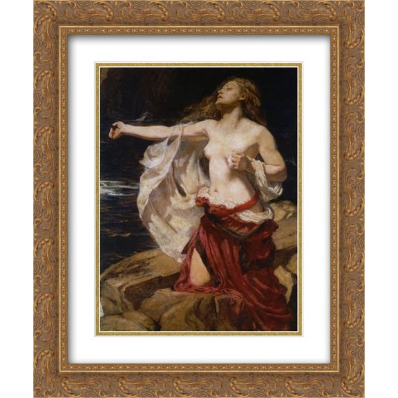 Herbert James Draper 2x Matted 20x24 Gold Ornate Framed Art Print 'Ariadne'