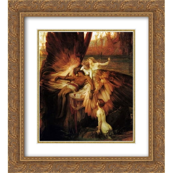 Herbert James Draper 2x Matted 20x24 Gold Ornate Framed Art Print 'Lament for Icarus'