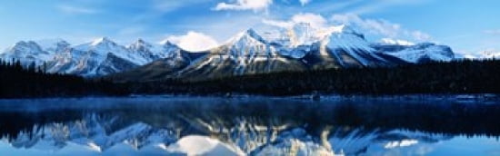 Herbert Lake Banff National Park Alberta Canada Canvas Art - Panoramic Images (36 x 12)