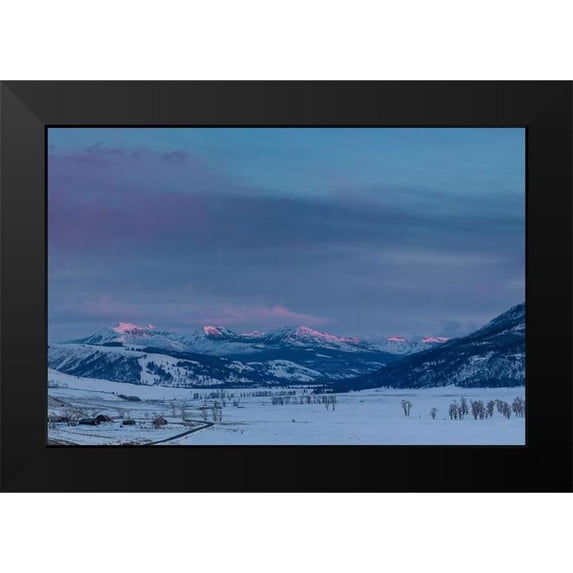 Herbert, Neal 14x11 Black Modern Framed Museum Art Print Titled - Alpenglow, Lamar Valley, Yellowstone National Park