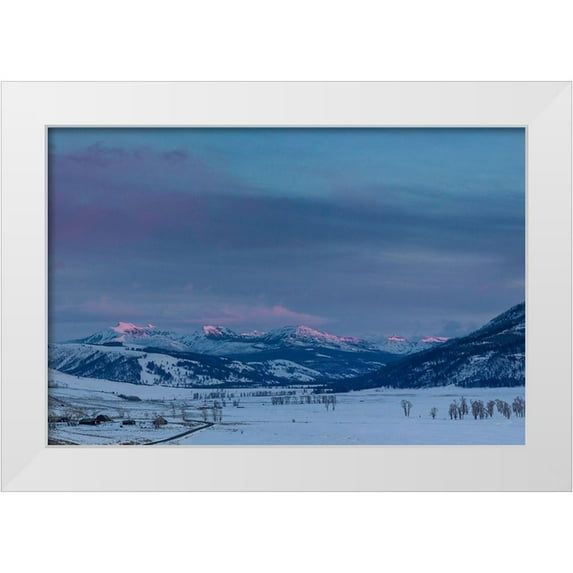 Herbert, Neal 18x13 White Modern Wood Framed Museum Art Print Titled - Alpenglow, Lamar Valley, Yellowstone National Park
