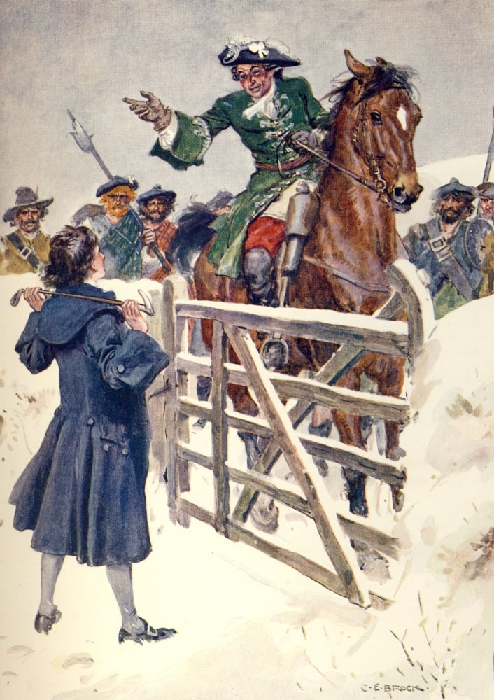 Herbert Strangs Annual 1922 Horse-rider in the snow Canvas Art - Charles Brock (18 x 24)