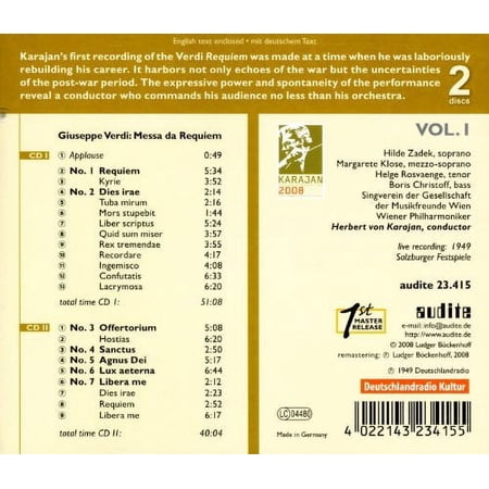 Herbert Von Karajan - Requiem - Music & Performance - CD