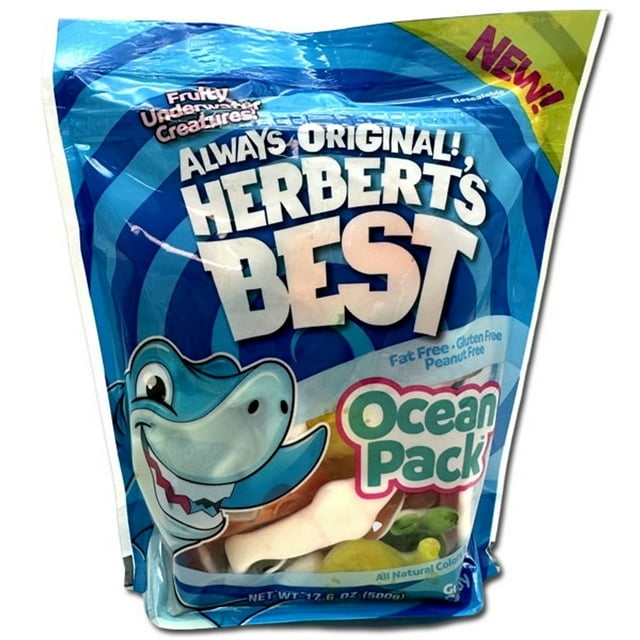 Herbert's Best Ocean Pack Gummies Candy 7 Ounce Resealable Gusset Bag