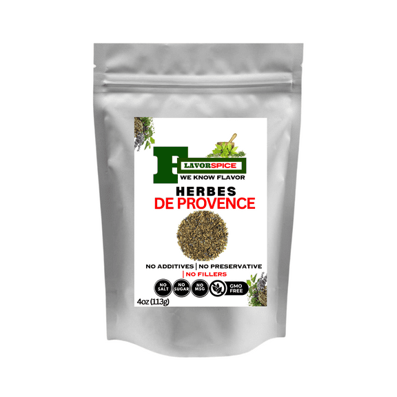 Herbes De Provence French Aromatic Blend 4oz | 1 PACK | All Natural, Non GMO, No SALT, No SUGAR, No MSG, Non Irradiated, Vegan and Keto Friendly